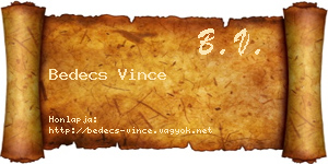 Bedecs Vince névjegykártya